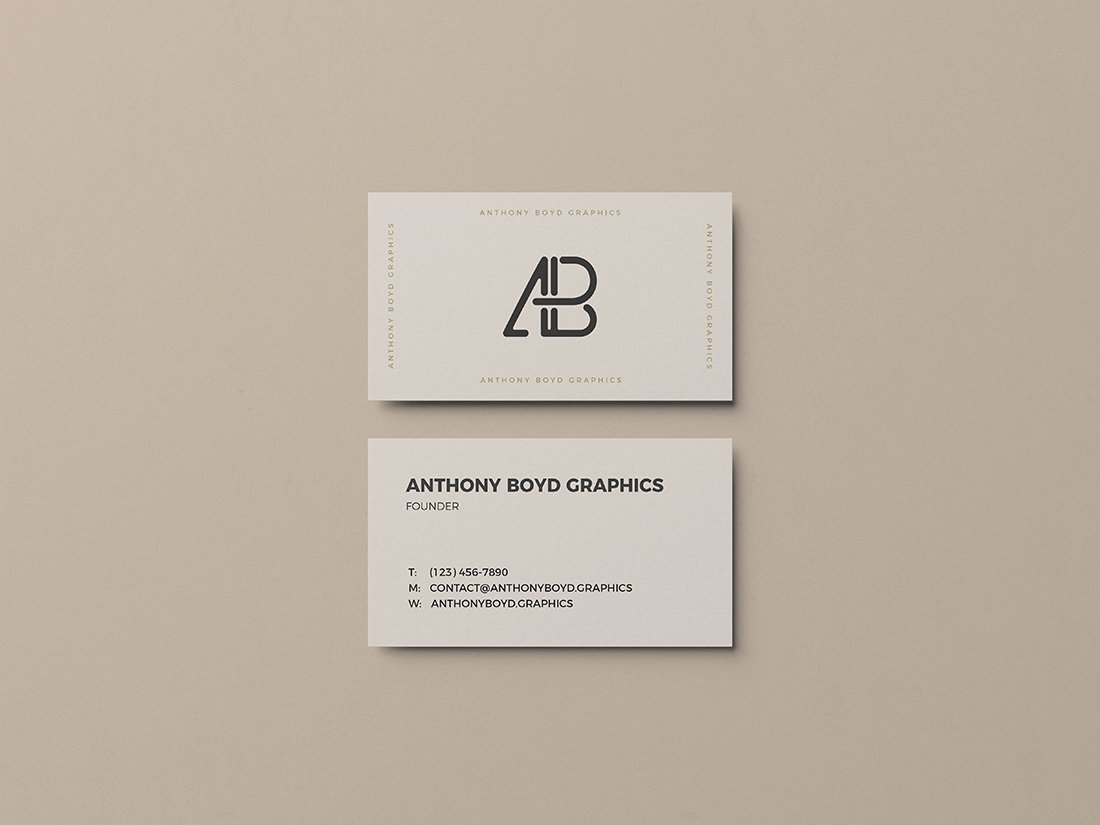 Creamy Business Card PSD Mockup Free Download