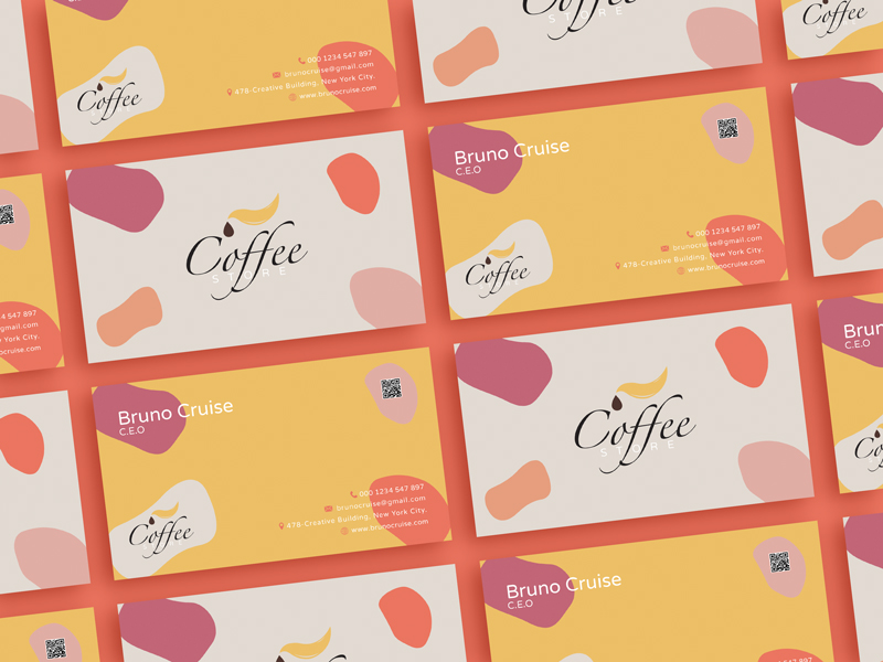 Creative Coffee Store Business Card Design Template 2021 Free Download