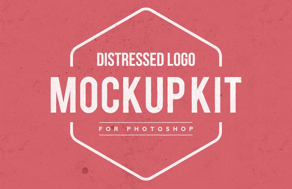 Distressed Logo Mockup Kit Free Download