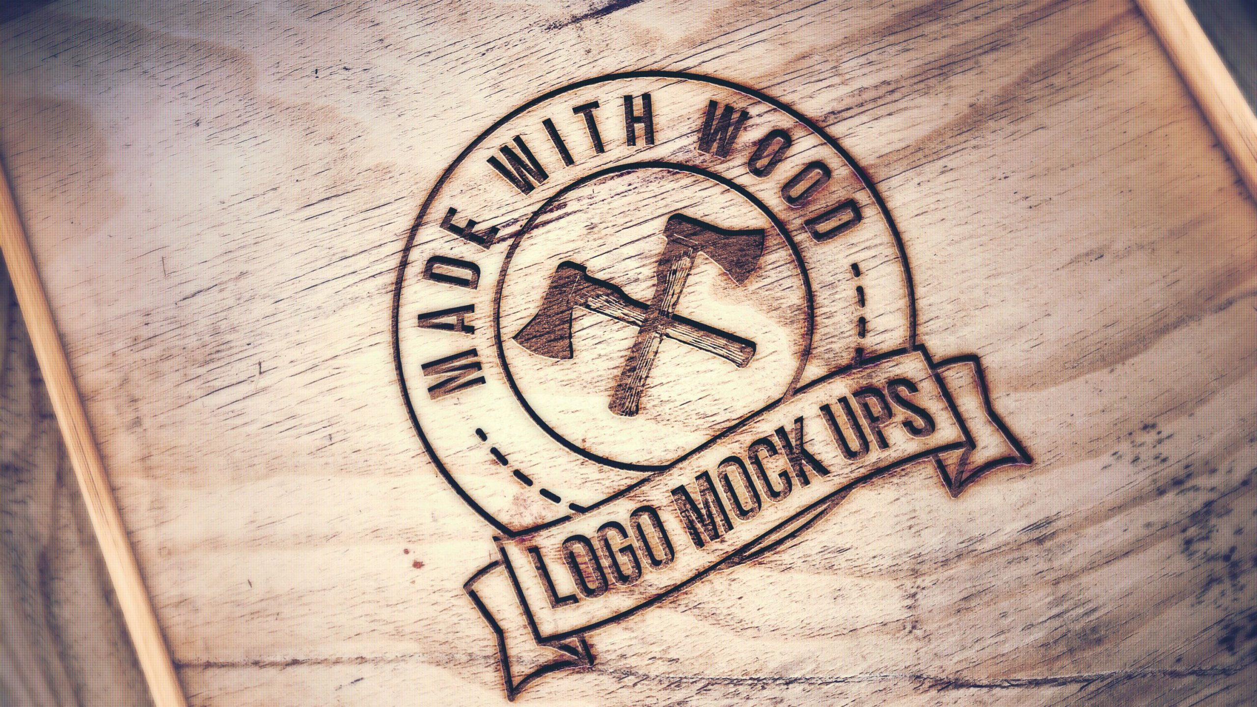 Engraved Wood Mockup Free Download