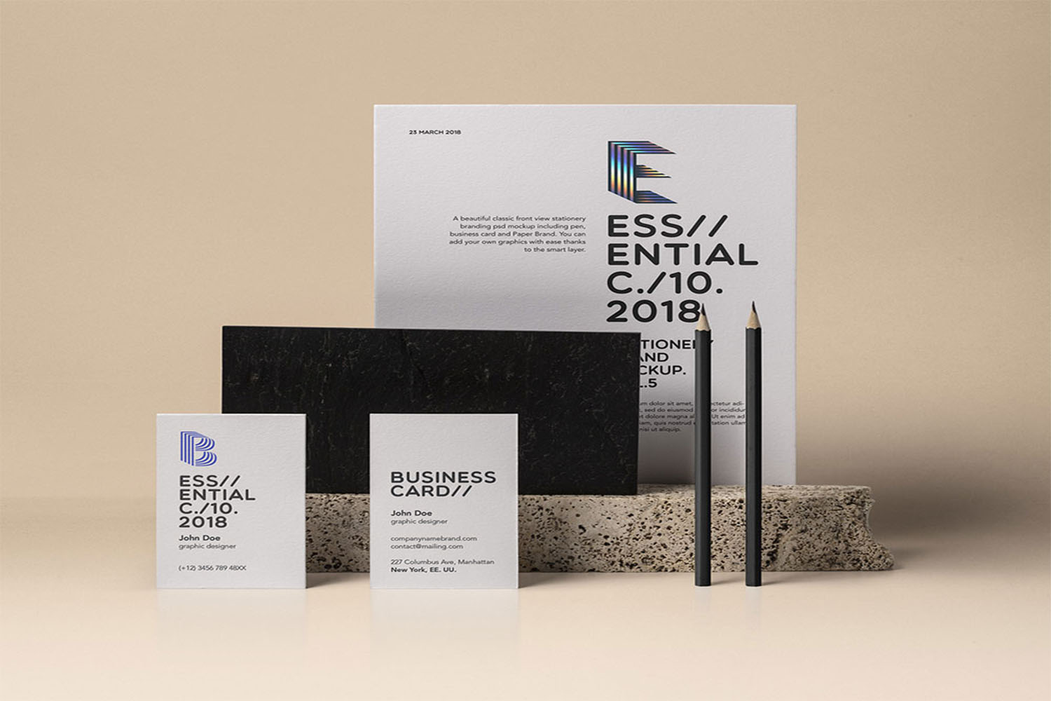 Essential Stationery Mockup free download