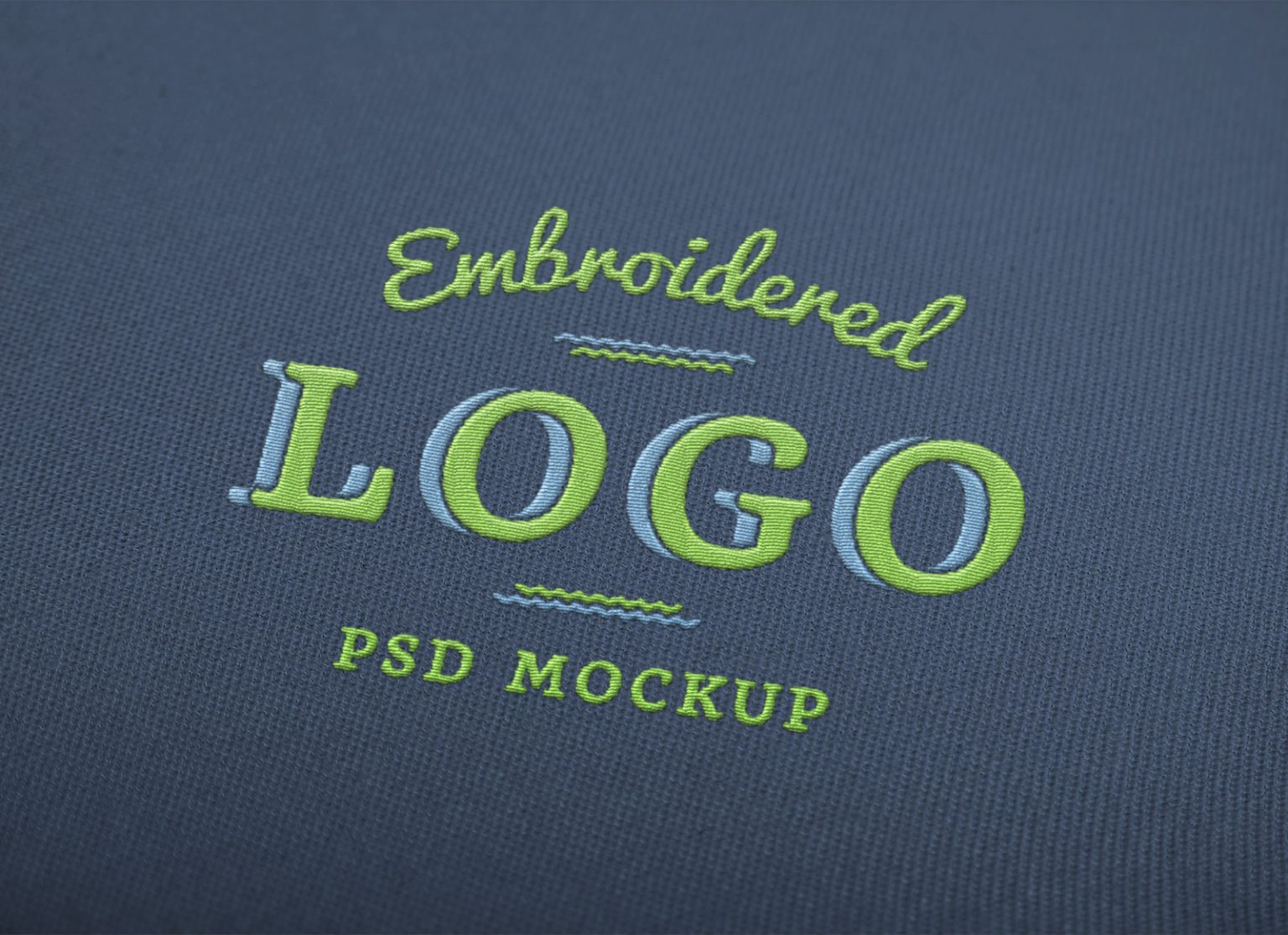 Fabric Embroidered Logo Mockup PSD Free Download