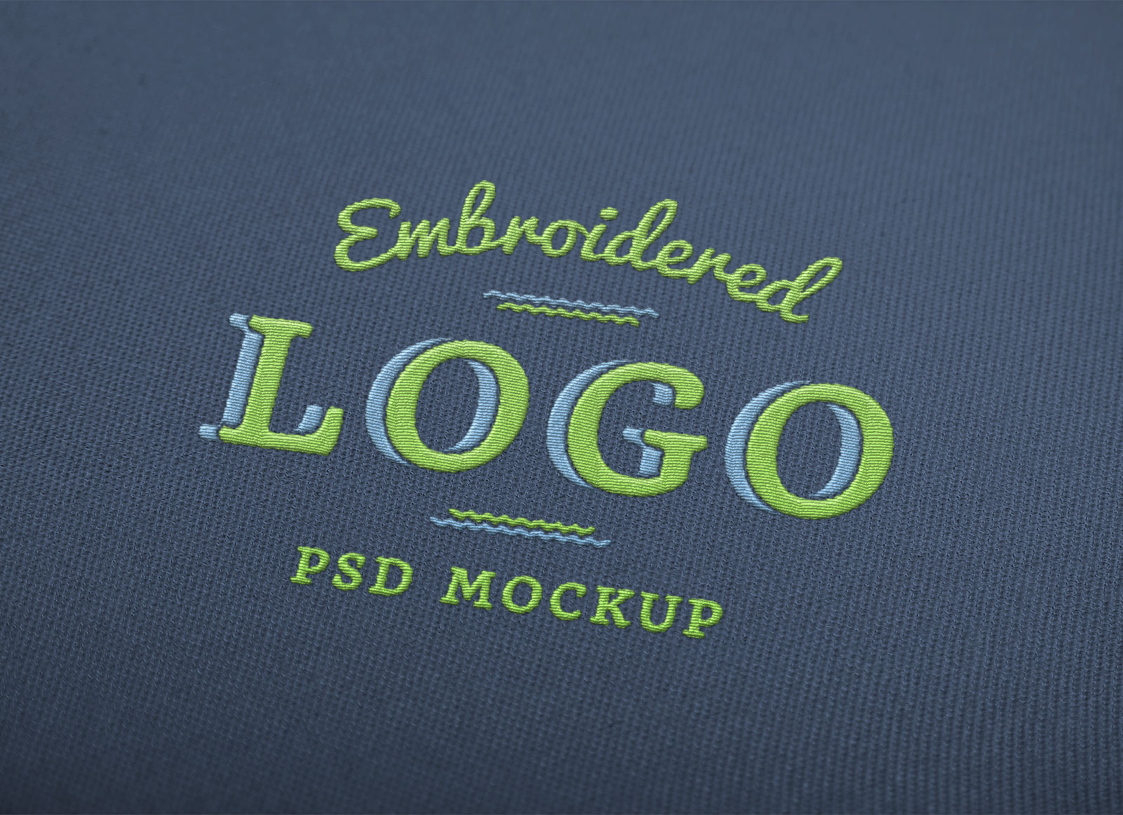 Fabric Embroidered Logo Mockup PSD Free Download