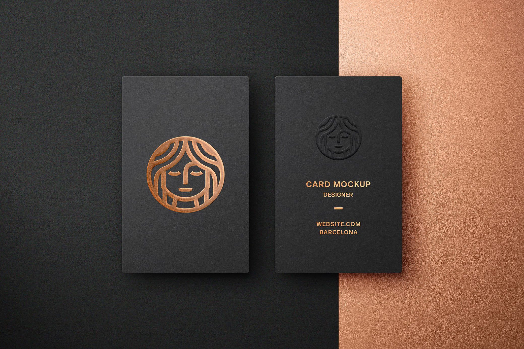 Foil Embossing Business Card Mockup PSD Free Download