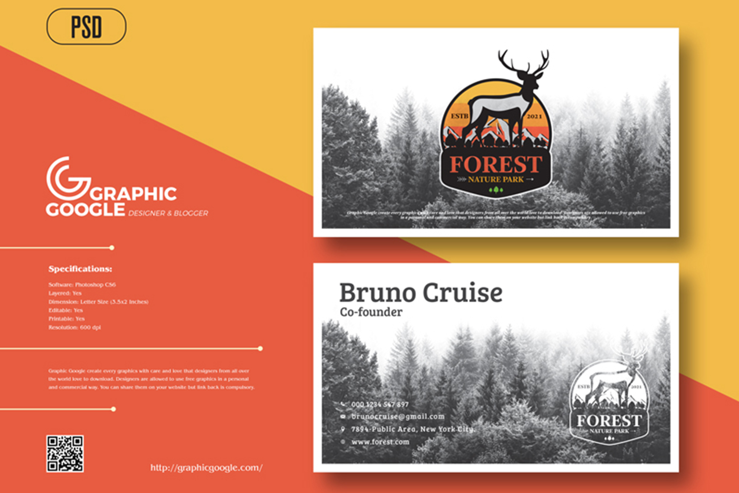 Forest Business Card Design Template of 2021 Free Download