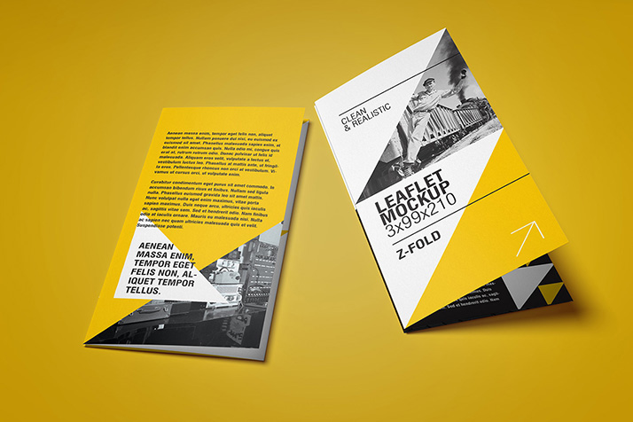 5 Views of a Z-Folded Flyer Mockup Free Download