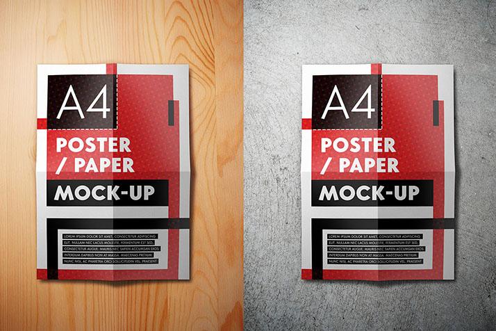 Free A4 Poster or Page Mockup Set Free Download