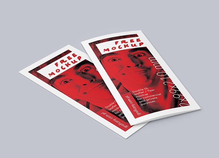 Bi-fold DL Leaflet Mockup 4 Views Free Download