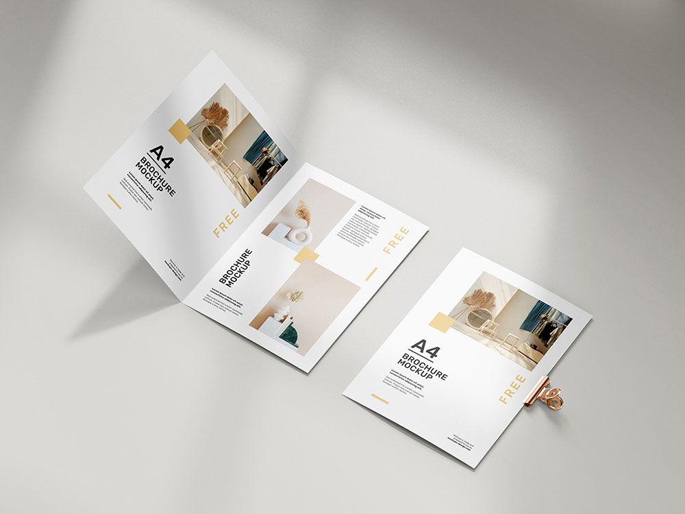 Tri-Fold Brochure Mockup PSD Free Download