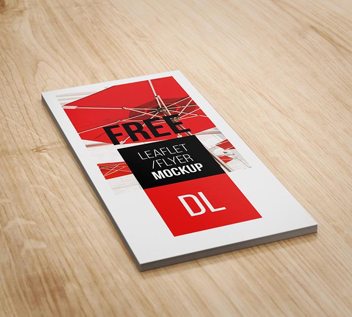 Free DL Flyer Mockup in 4 Views Free Download