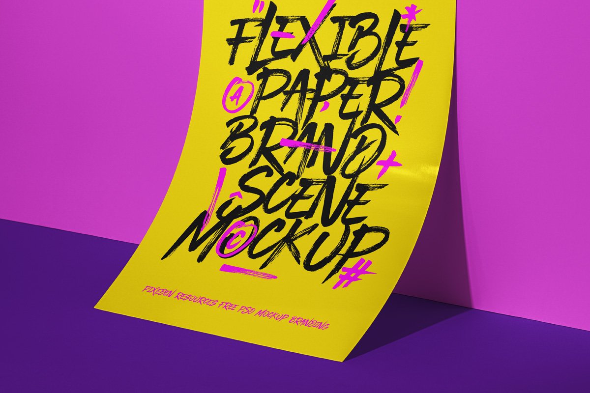 Free Paper Flyer Brand Scene Mockup PSD Free Download