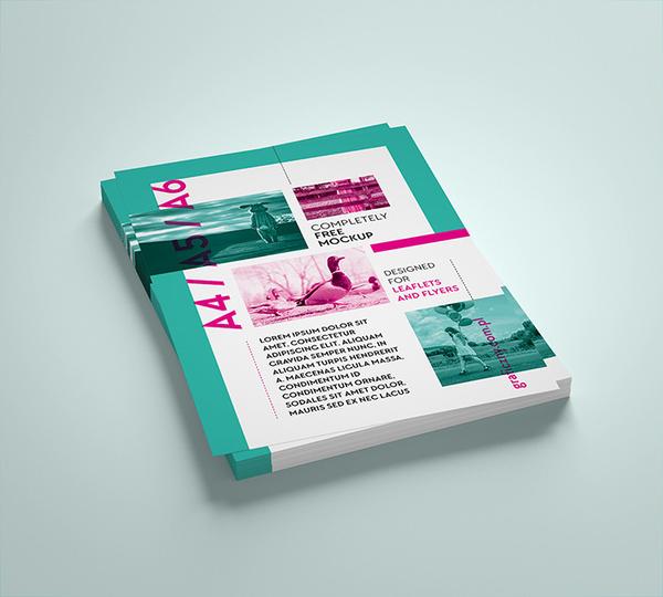 Free Vertical A4 or A5 or A6 Leaflet Mockup Set Free Download