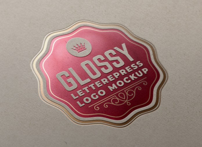 Glossy Letterpress Logo Mockup PSD Free Download