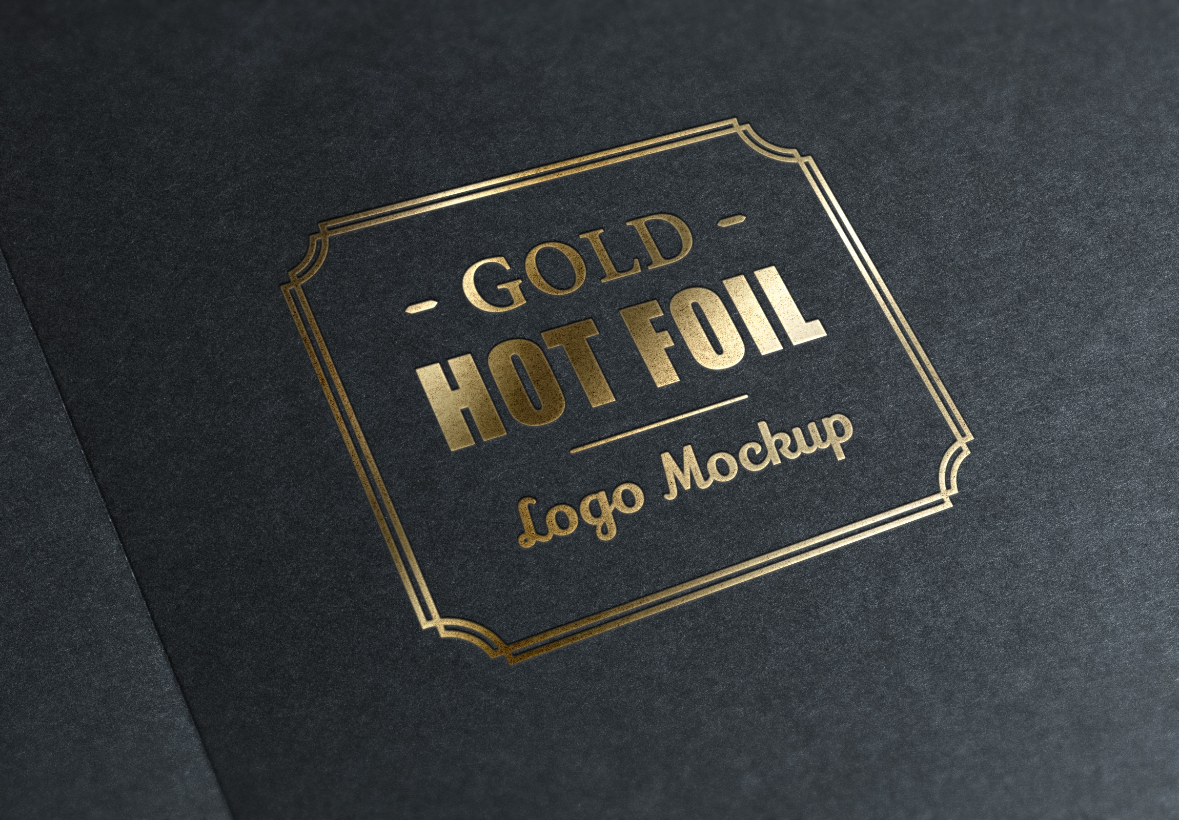 Gold Stamping Golden Foil Logo MockUp Free Download