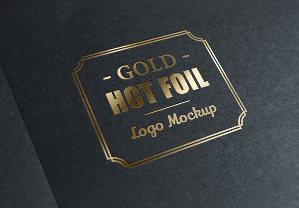 Gold Stamping Golden Foil Logo Mock Up Free Download