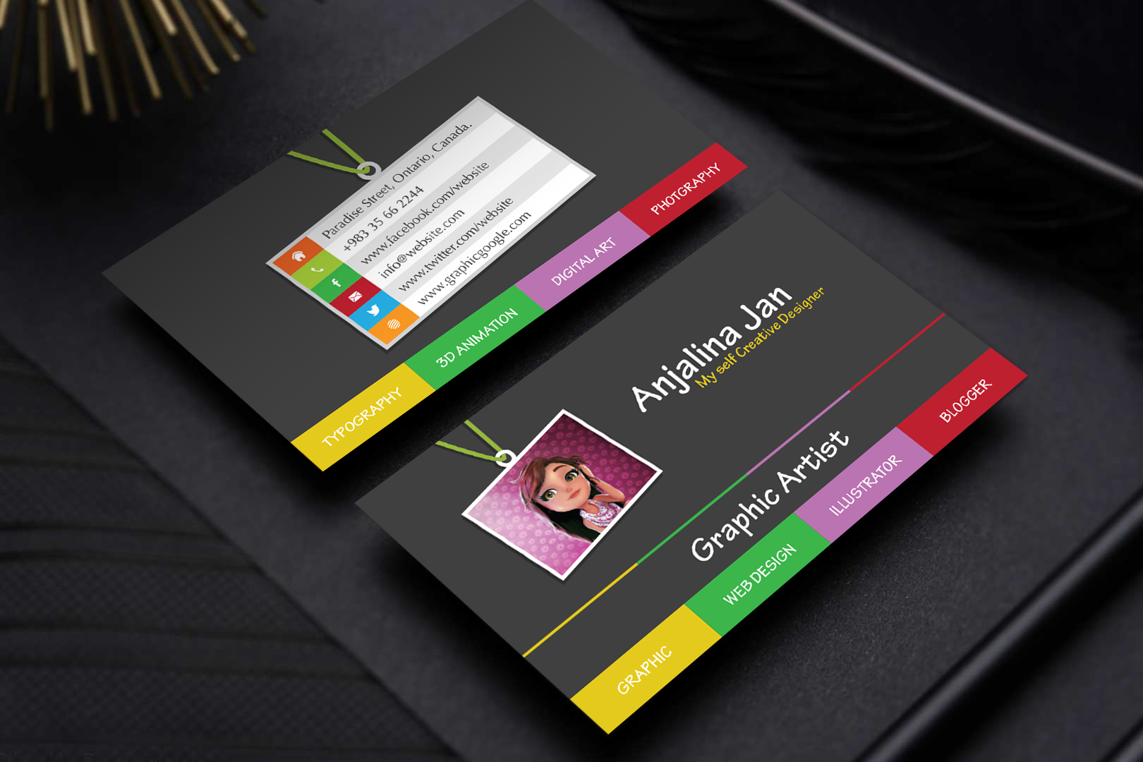 Graphic Artist Business Card Template Design Free Download
