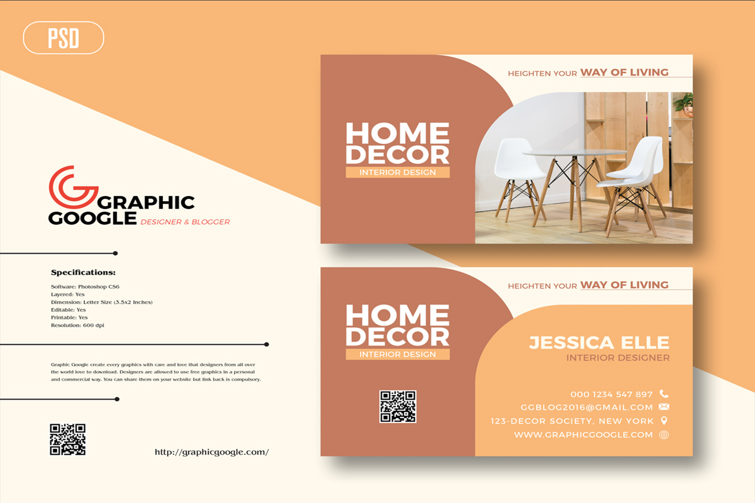 Interior Business Card Design Template of 2020 Free Download