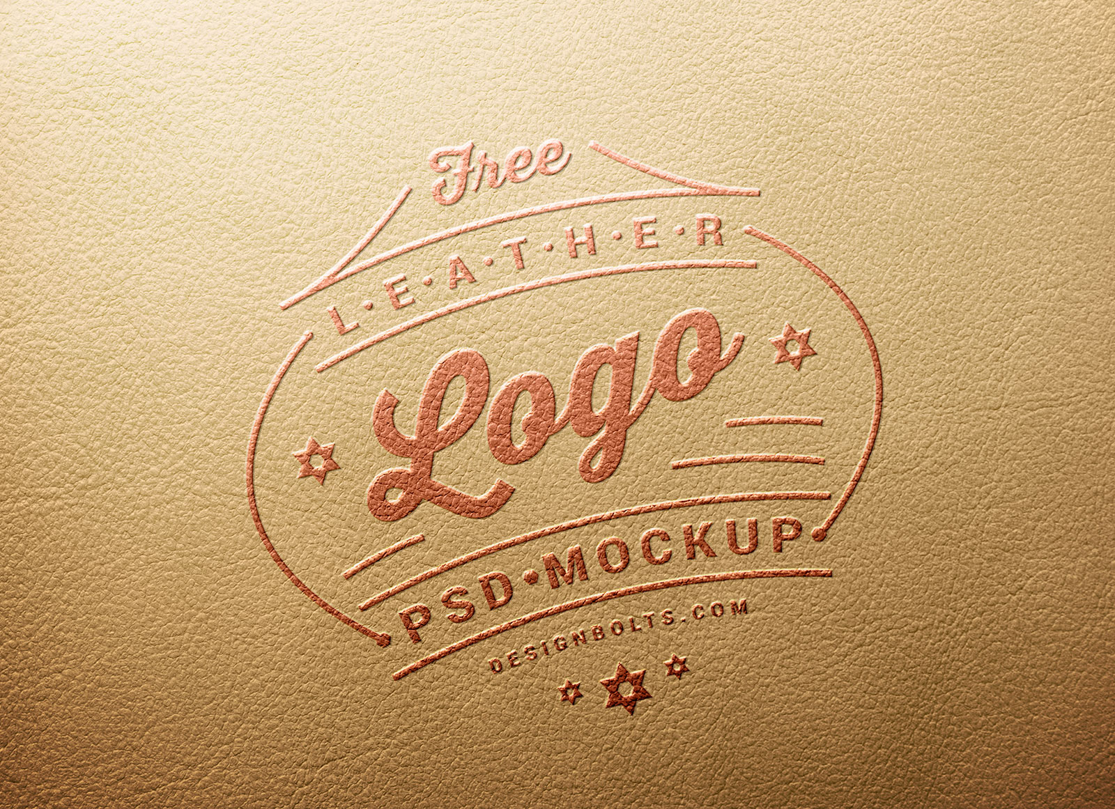 Leather Stamping Logo Mockup PSD Free Download