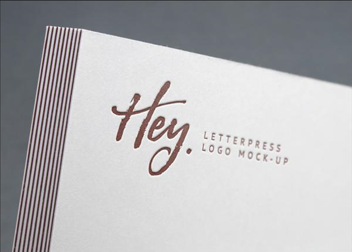 Letterpress Paper Logo MockUp Free Download