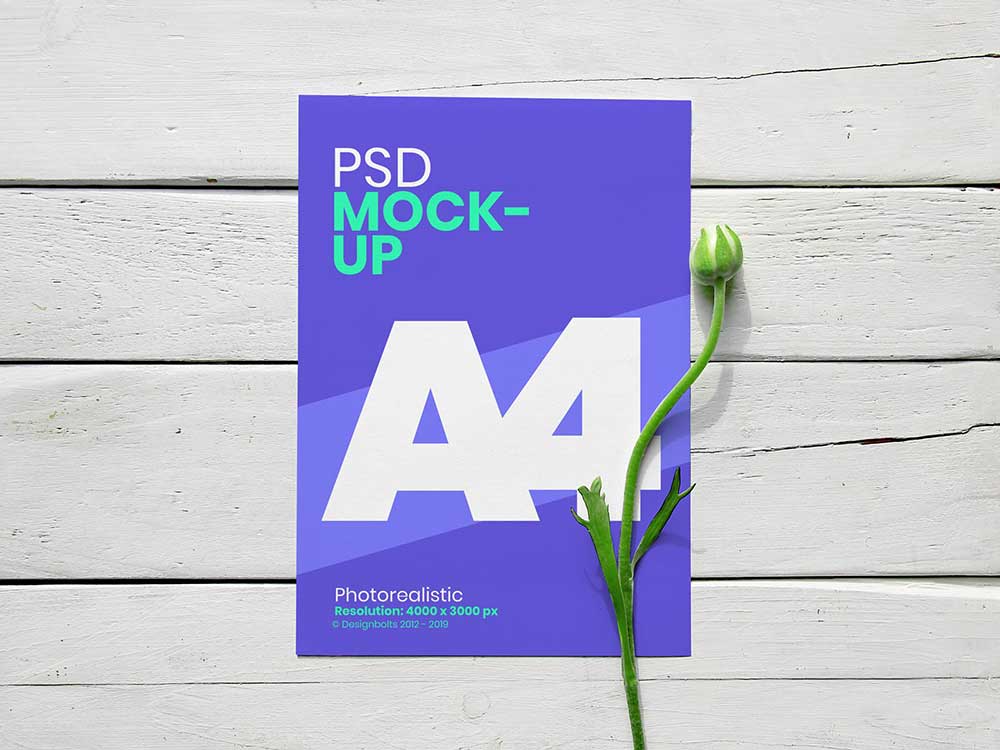 PSD A4 Flyer Mockup Free Download