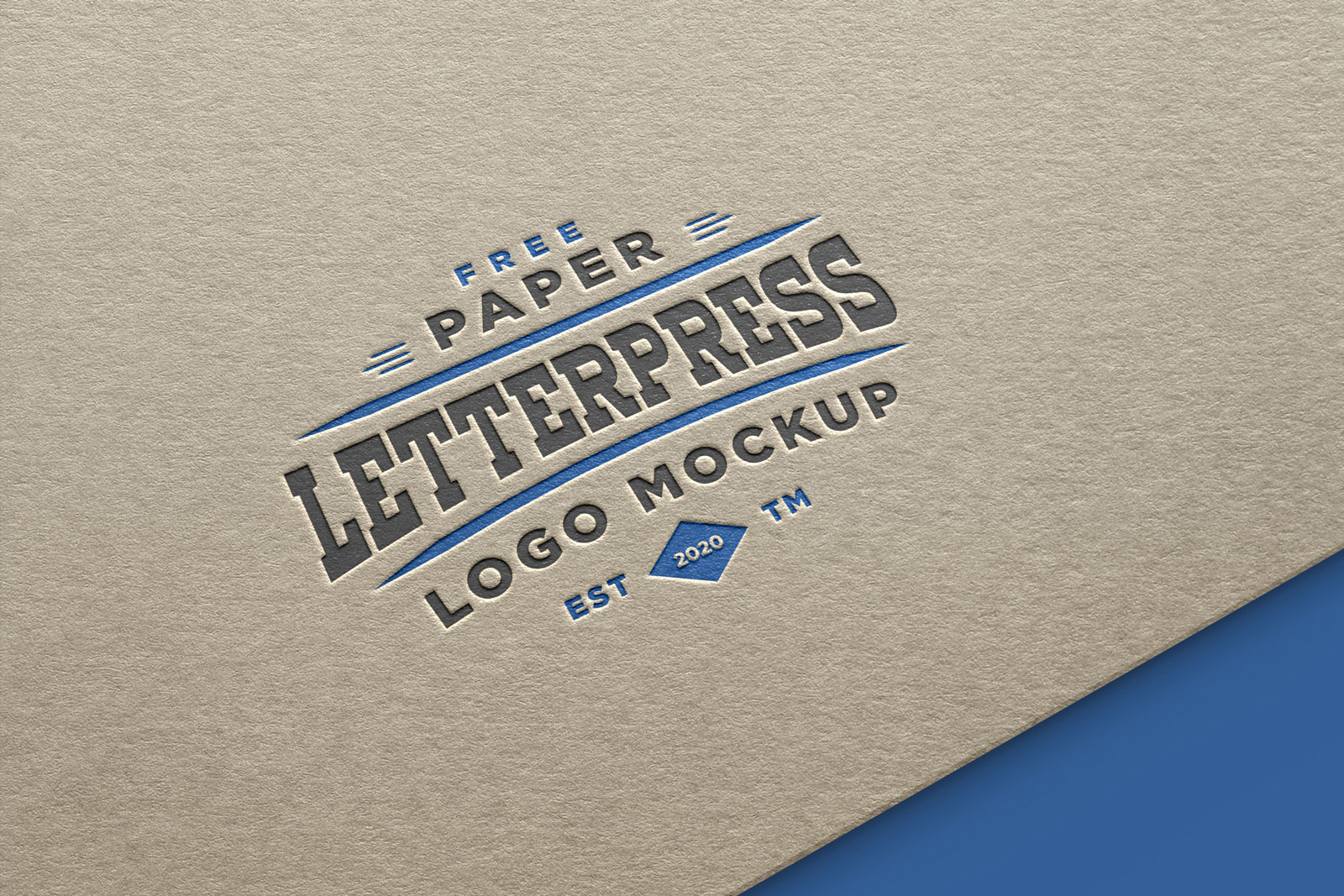 Paper Letterpress Logo Mockup PSD Free Download