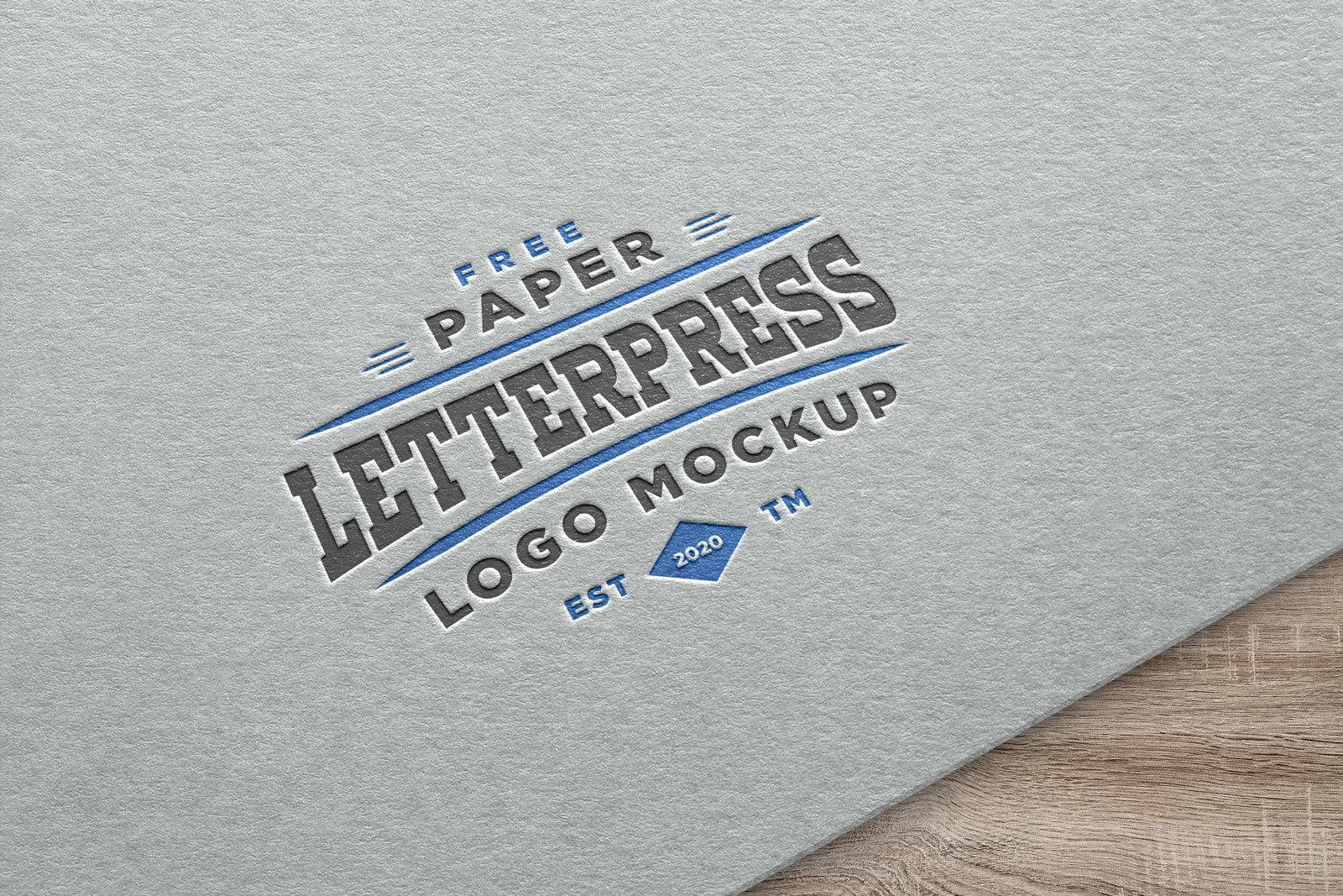 Paper Letterpress Logo Mockup PSD Free Download