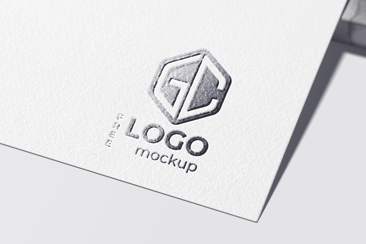Paper Metallic Foil Logo Mockup PSD Free Download