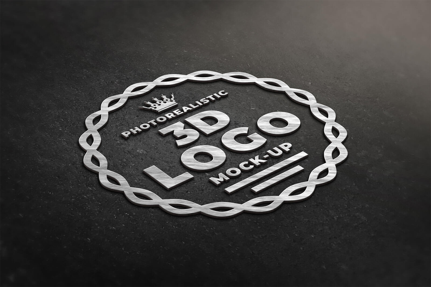 Photorealistic Steel 3D Logo Mockup PSD Free Download