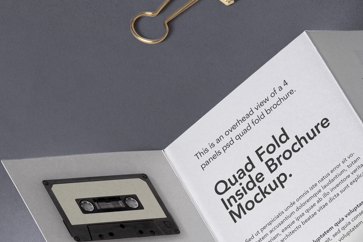 Quad Fold Brochure Mockup Free Download