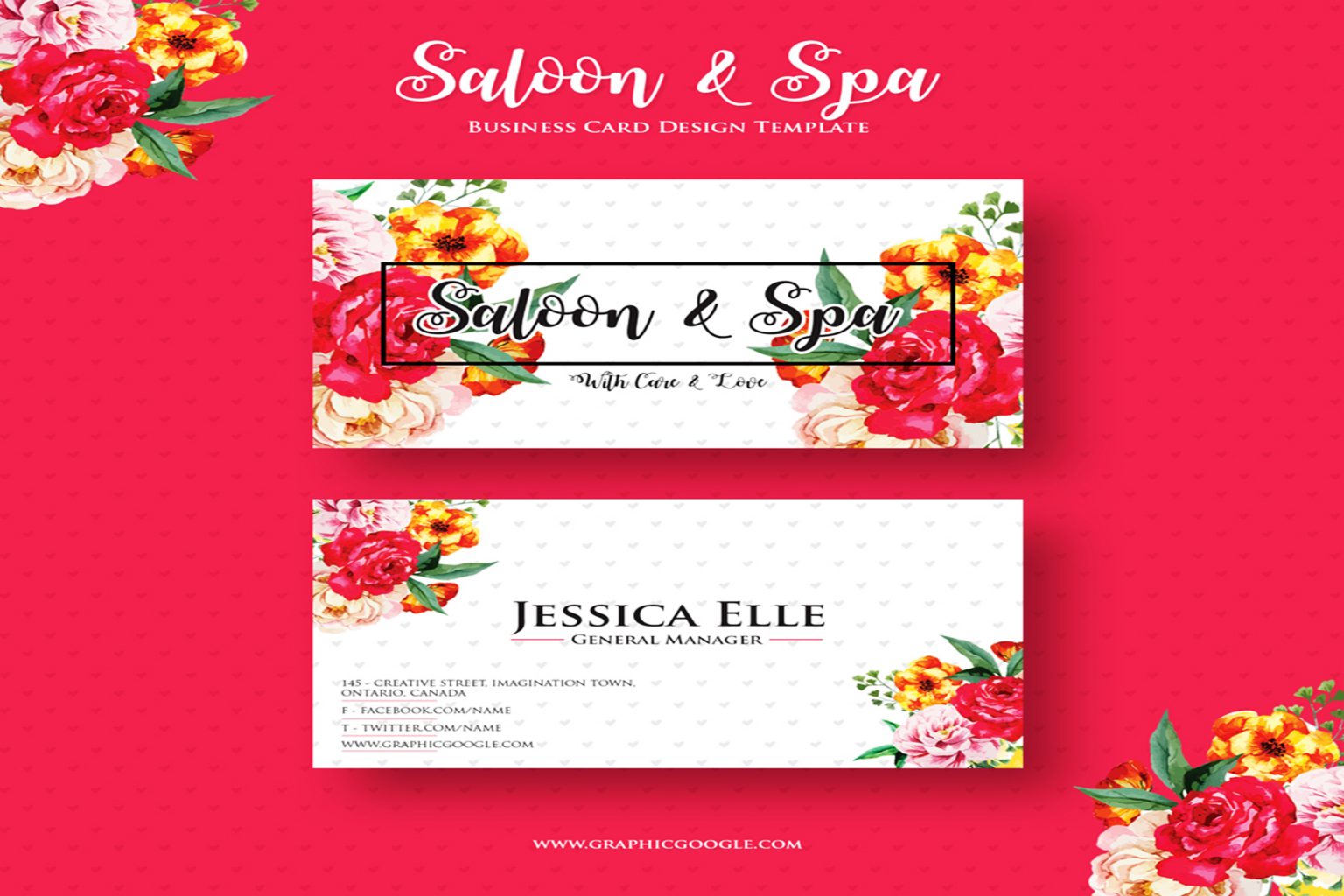 Saloon & Spa Business Card Design Template Free Download