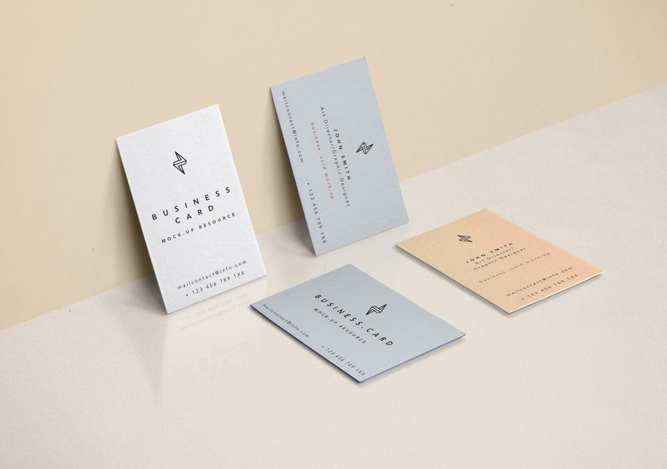 Side View of Business Card Mockup Free Download