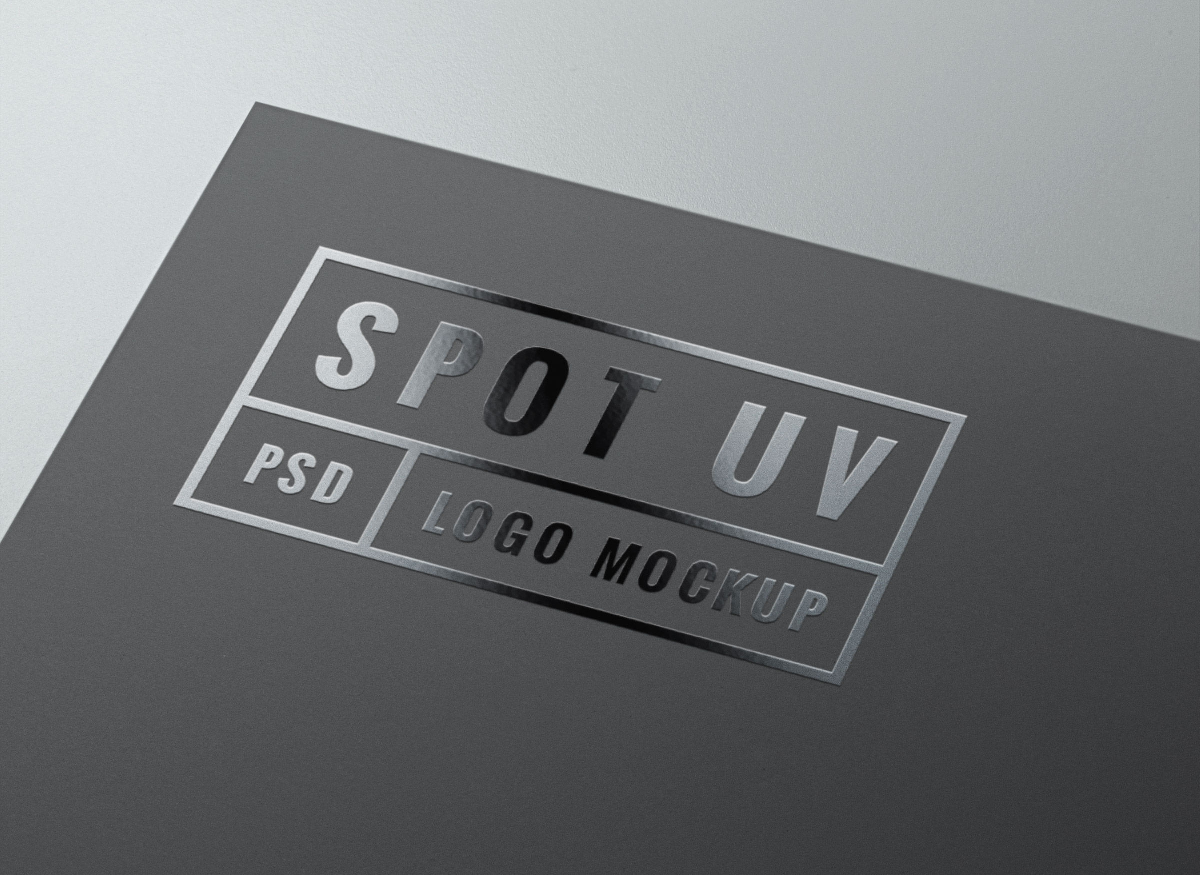 Silver Foil Logo PSD MockUp Free Download