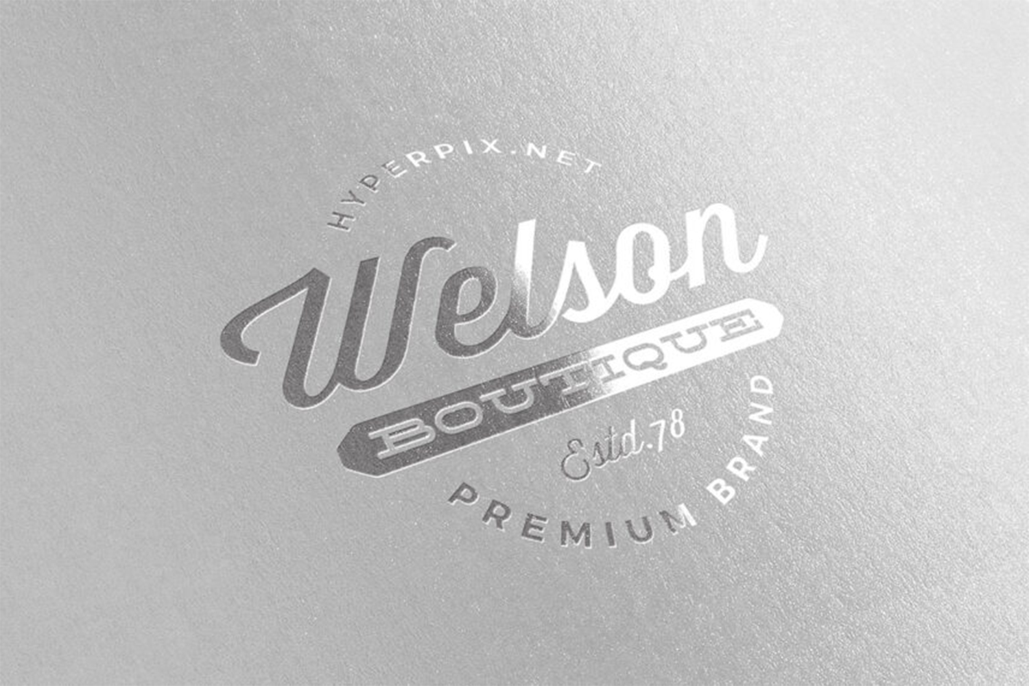 Silver Foil Printed Logo Mockup PSD Free Download