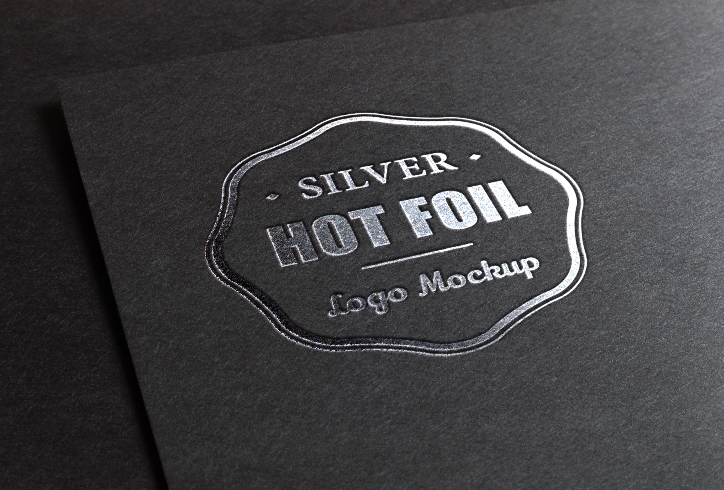 Silver Stamping Foil Logo Psd MockUp Free Download