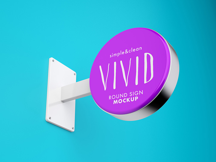 Simple and Clean Vivid Business Logo Sign Mockup Free Download