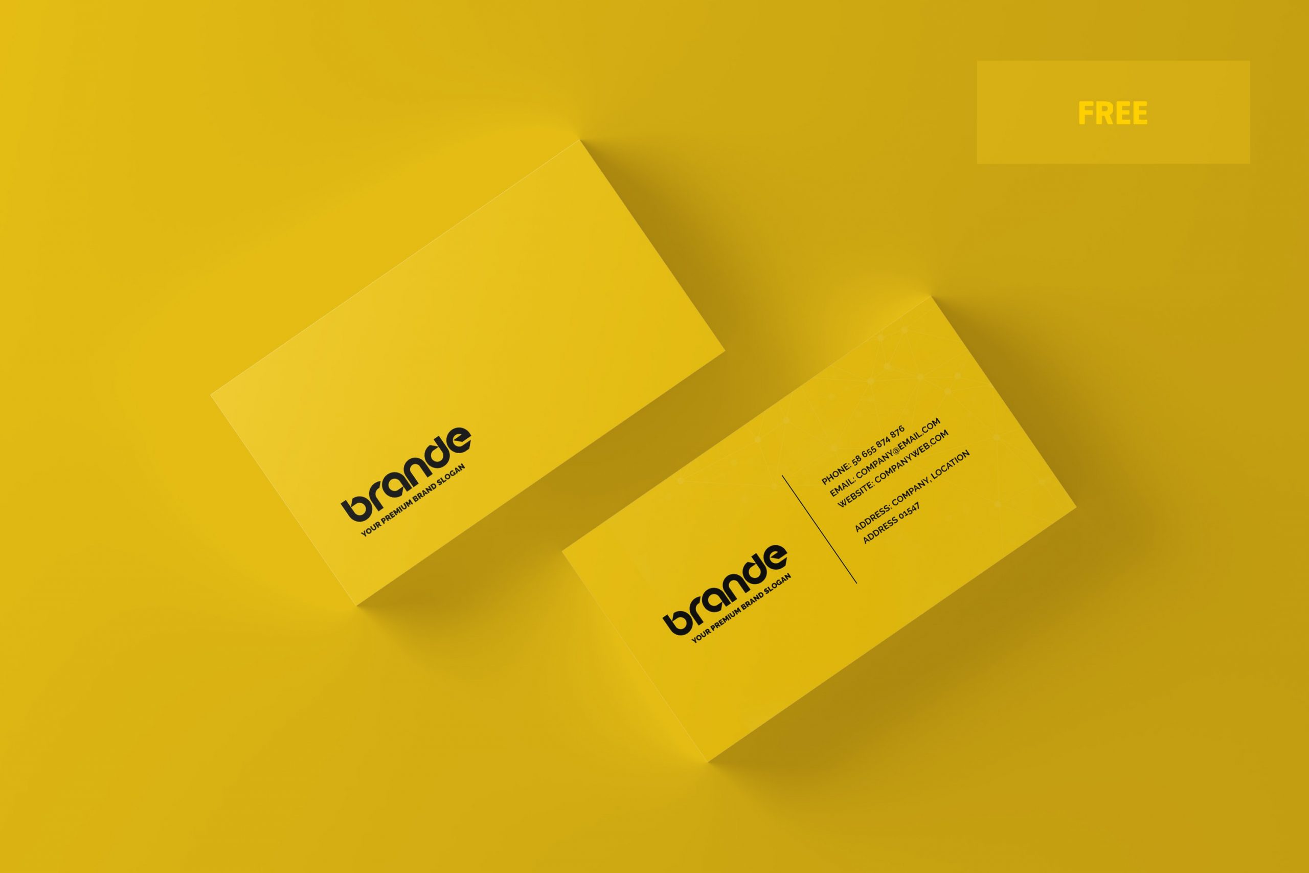 Simple and Minimal Business Card Mockup Free Download