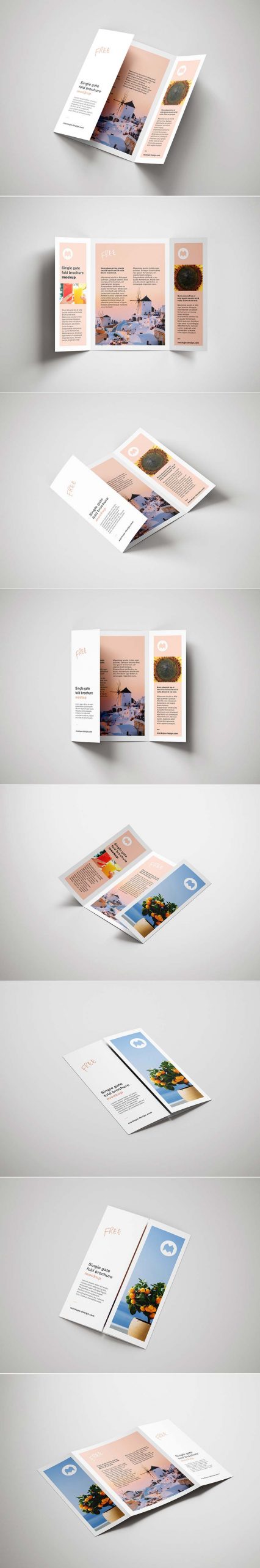 Single Gate Fold Brochure Mockup Free Download