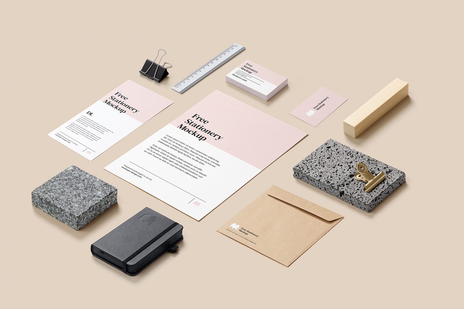 Movable Stationery Mockup free download