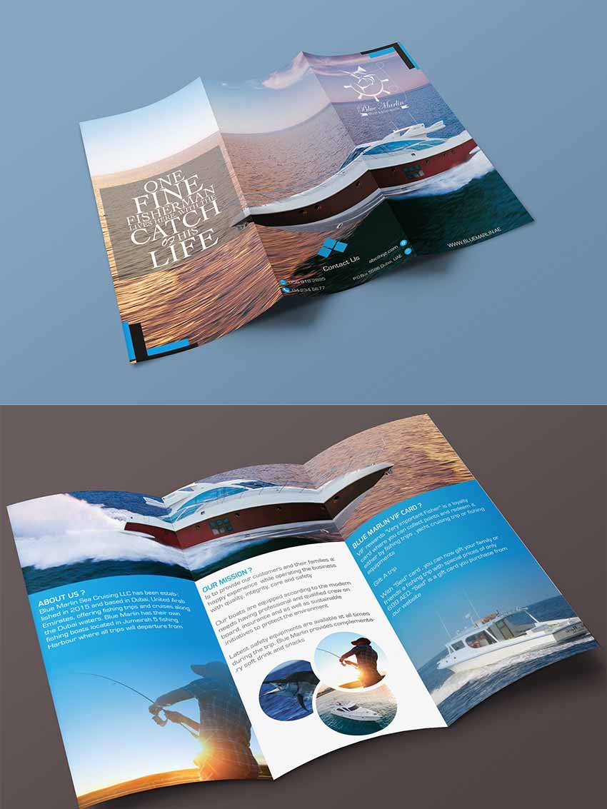 Tri Fold Brochure Mockups PSD Free Download