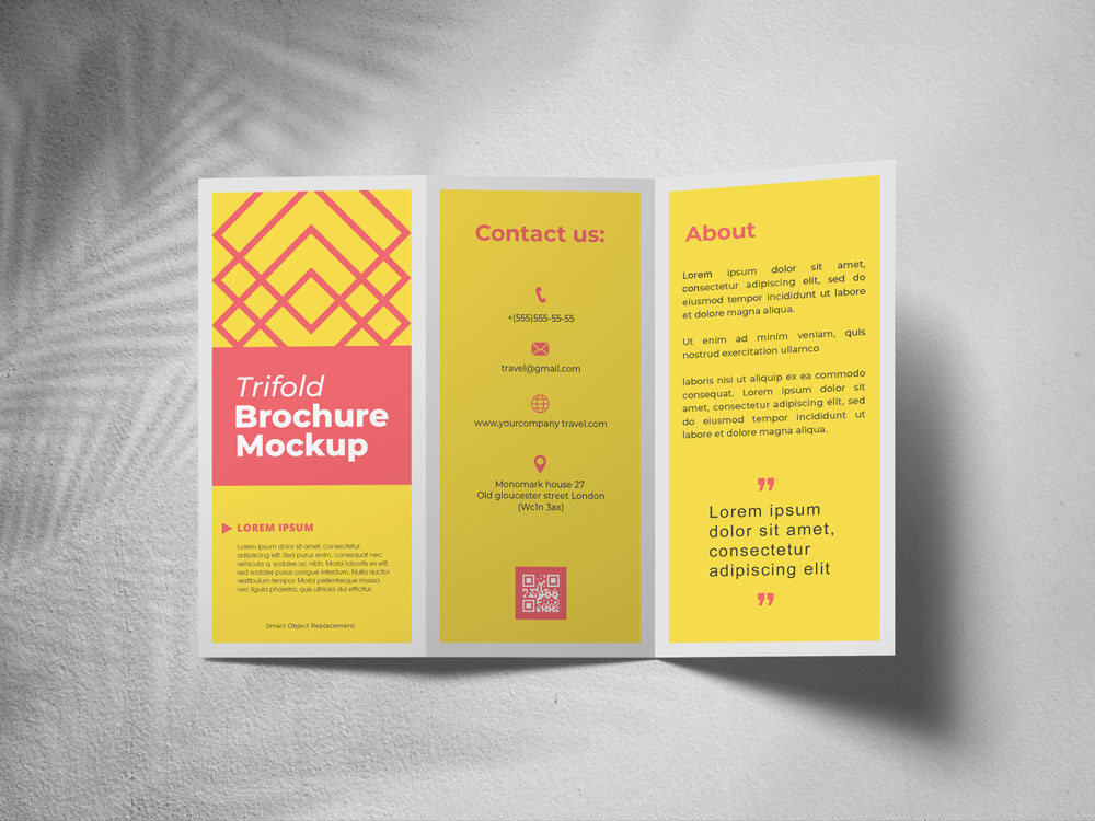 Trifold Brochure Mockups PSD Free Download