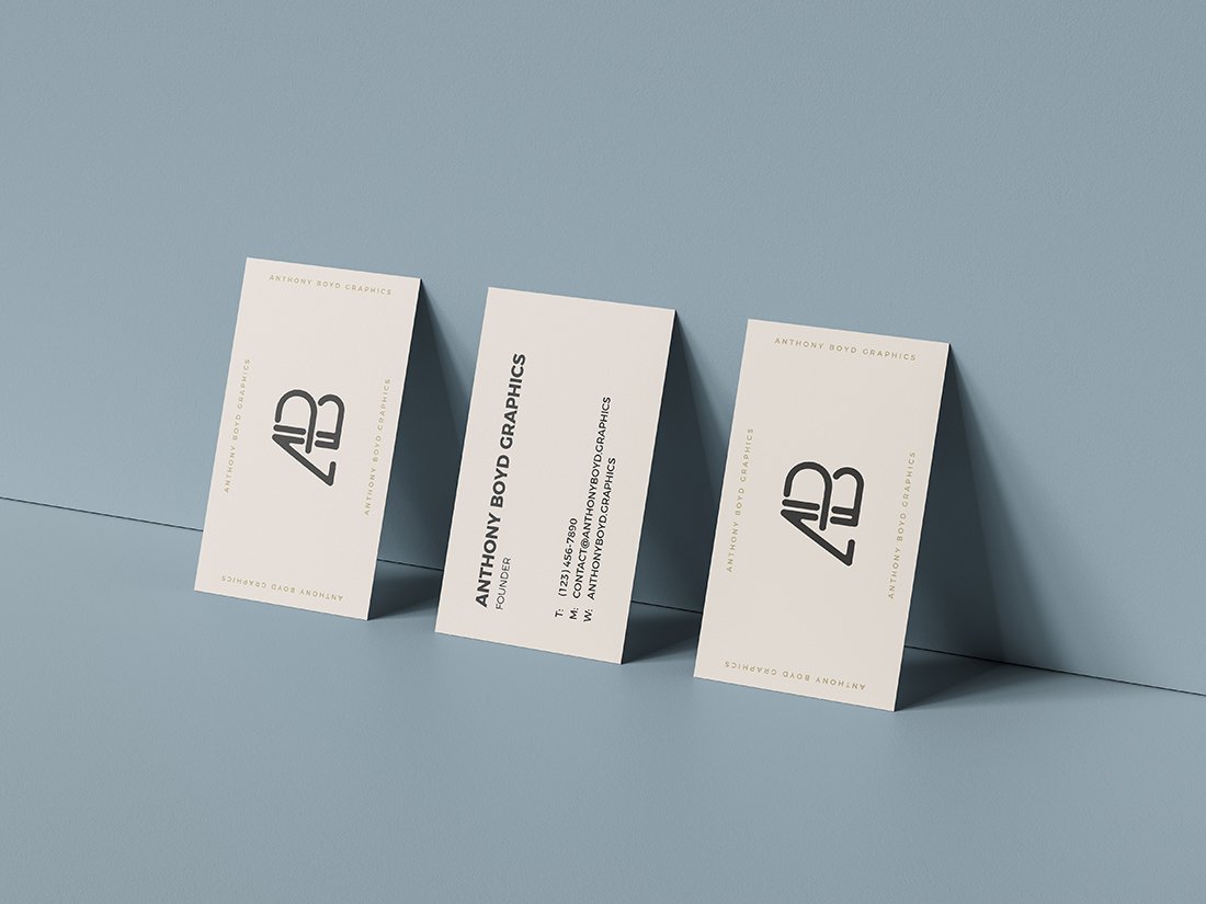 Triple Business Card PSD Mockup Free Download