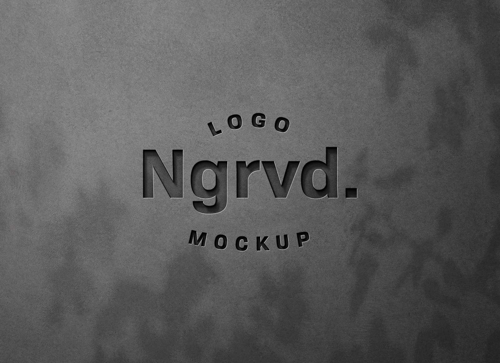 Wall Engraved Logo Mockup PSD Free Download