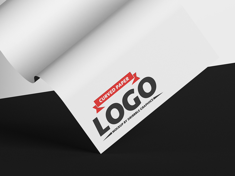 Wavy Paper Logo Mockup Free Download