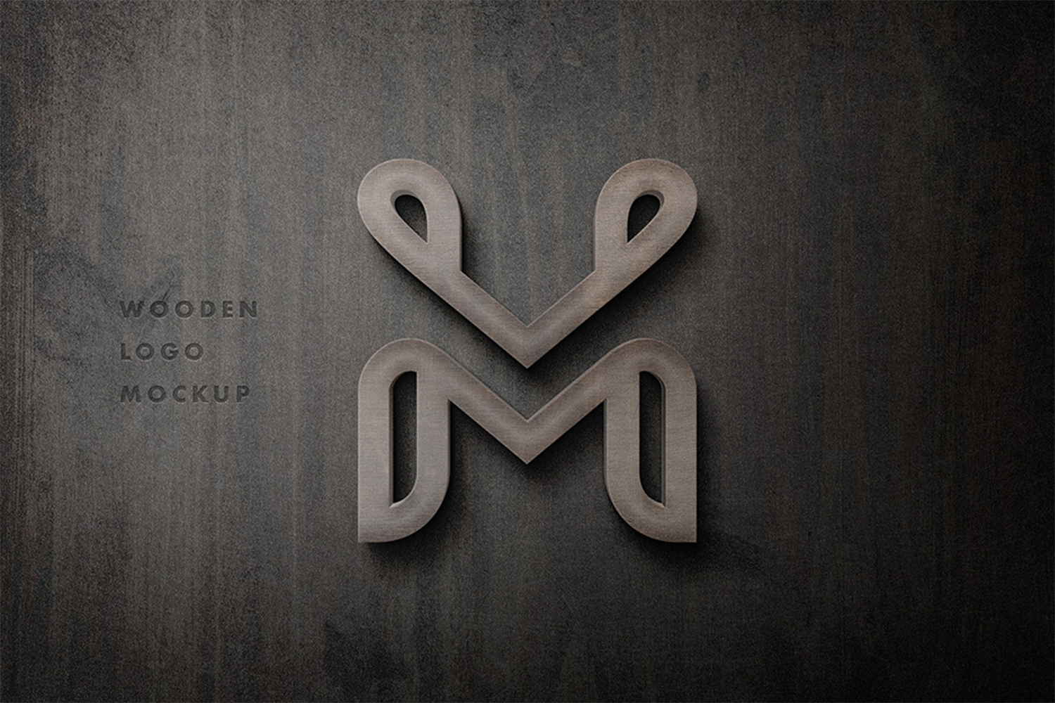 Wooden 3D Logo Mockup PSD Free Download