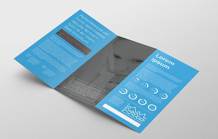 3 Angles of Tri Fold Flyer Mockup Free Download