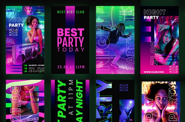  Party Instagram Stories 9 Template PSD Free Download