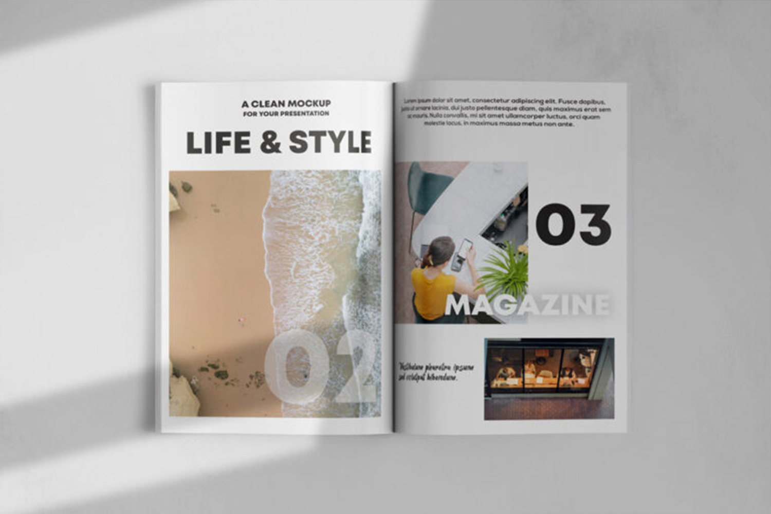 A3 Opened Magazine  Mockup Free Download