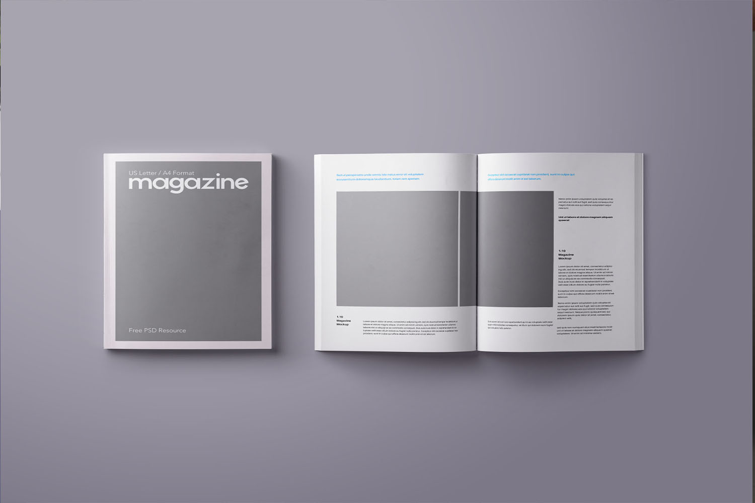  A4 and US Letter Magazine Mockup Free Download