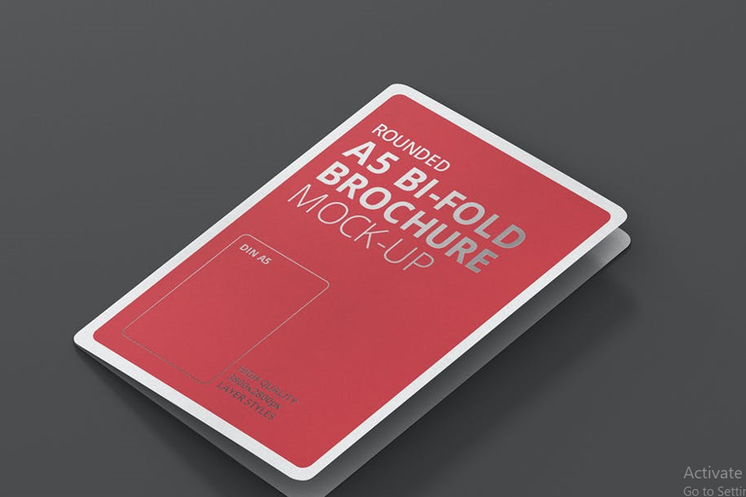 A5 Bi-Fold Brochure Round Corner Mockup Free Download