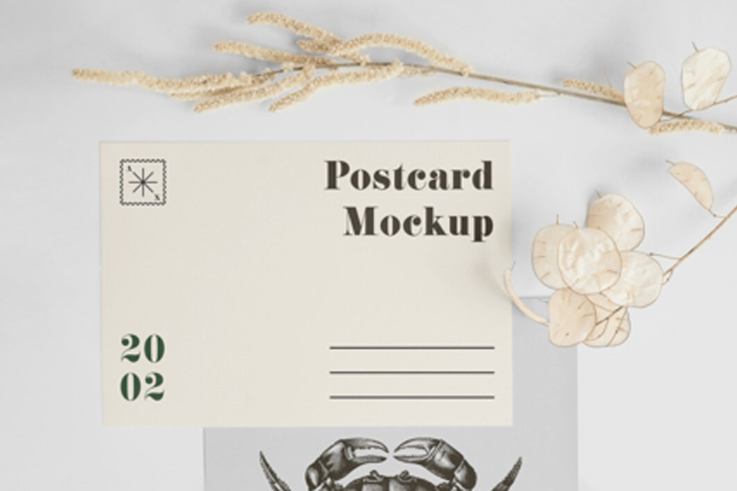 Envelope Mockup with Postcard Free Download